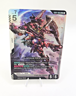 GUNDAM TCG CARD GAME JUSTICE GUNDAM GD01-066 LR HOLO FOIL ENGLISH NEWTYPE RISING - Image 1