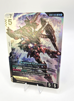 GUNDAM TCG CARD GAME JUSTICE GUNDAM GD01-066 LR HOLO FOIL ENGLISH NEWTYPE RISING - Image 2
