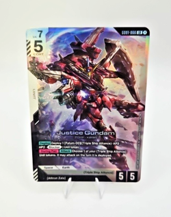 GUNDAM TCG CARD GAME JUSTICE GUNDAM GD01-066 LR HOLO FOIL ENGLISH NEWTYPE RISING - Image 3