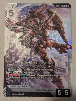 GUNDAM TCG CARD GAME JUSTICE GUNDAM GD01-066 LR HOLO FOIL ENGLISH NEWTYPE RISING - Image 1