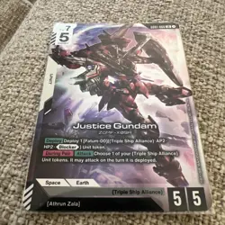 GUNDAM TCG CARD GAME JUSTICE GUNDAM GD01-066 LR HOLO FOIL ENGLISH NEWTYPE RISING - Image 1