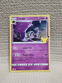 Pokemon TCG Lunala Celebrations Holo Holo Rare Card 015/025 NM Condition - Image 1