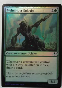 Meltstrider Eulogist *FOIL* Magic MtG x1 Edge of Eternities MISCUT (corner) - Image 1