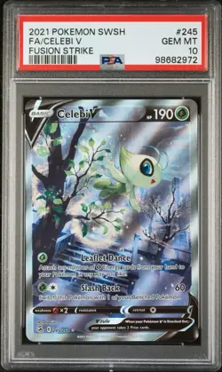 PSA 10 Gem Mint Celebi V 245/264 Alternate Full Art Fusion Strike 2021 Pokemon - Image 1