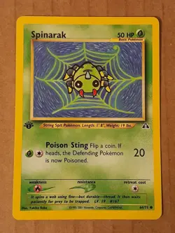 Pokemon Spinarak 64/75 Neo Discovery 1st Edition LP-NM See Pictures - Image 1