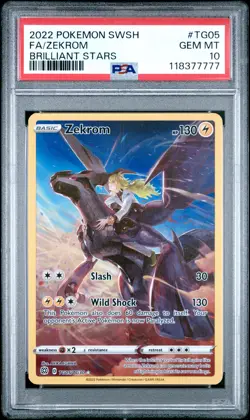 2022 POKEMON SWORD & SHIELD BRILLIANT STARS #TG05 FULL ART/ZEKROM PSA 10 - Image 1