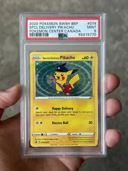Pokemon Special Delivery Pikachu SWSH074 Holo Black Star Promo PSA 9 - Image 4