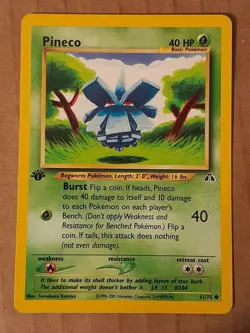Pokemon Pineco 61/75 Neo Discovery 1st Edition LP-NM See Pictures - Image 1