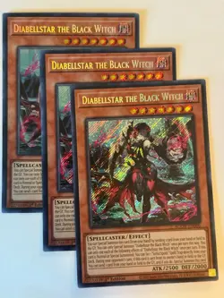 YUGIOH-3x- Diabellstar the Black Witch - MIXED - Secret Rare - PLAYSET - Image 1