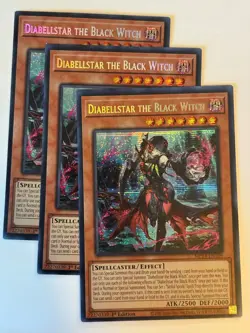 YUGIOH-3x- Diabellstar the Black Witch - MP24-EN109 - Secret Rare - PLAYSET - Image 1