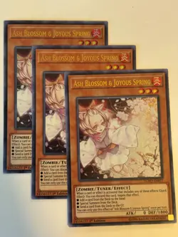 YUGIOH-3x- Ash Blossom & Joyous Spring - DUPO-EN077 - Ultra Rare - PLAYSET - Image 1