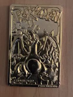 1999 Pokemon 23K Gold Plated Trading Card Charizard Vintage in Case - Image 1