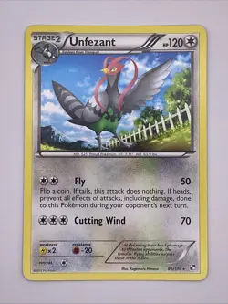 Unfezant Black & White Rare 86/114 Pokemon Card - Image 1