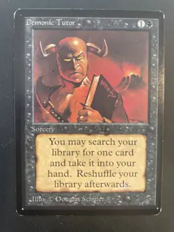 Demonic Tutor - LP - Beta Mtg - Image 1