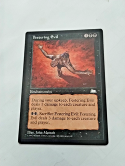 MTG Festering Evil Weatherlight Regular Uncommon - Some Edge Wear - See PIcs - Image 1
