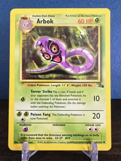Arbok 31/62 Fossil Unlimited *Rare* Pokemon Card TCG Non Holo LP Vintage - Image 1