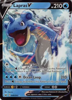 Pokemon - Lapras V - 049/202 - Sword & Shield Base Set - ULTRA RARE - NM/M - Image 1
