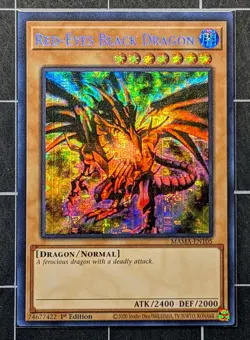 YuGiOh! Red-Eyes Black Dragon - MAMA-EN105 - Secret Pharaoh's Rare, 1st Ed, NM - Image 1