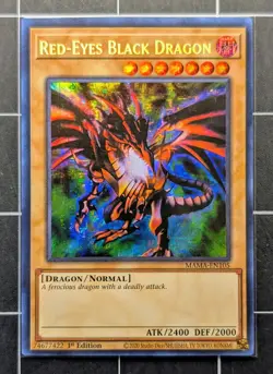 YuGiOh! Red-Eyes Black Dragon - MAMA-EN105 - Secret Pharaoh's Rare, 1st Ed, NM - Image 2