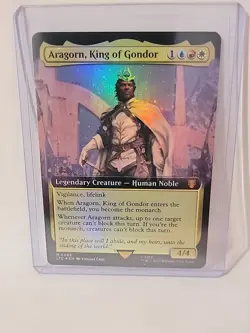 MTG ARAGORN, KING OF GONDOR FOIL EXTENDED ART The Lord of the Rings NM - Image 1