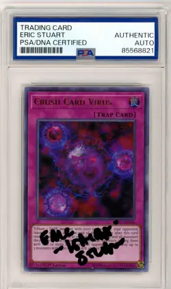 PSA Eric Stuart Signed Crush Card Virus (Version 1) LCKC-EN046 Yu-Gi-Oh! TCG - Image 1
