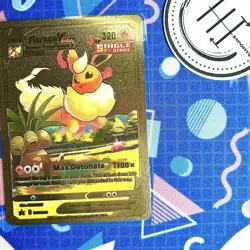 Pokemon Flareon Vmax Single Strike Gold Foil Holo Textured Fan Art Card Nintendo - Image 1