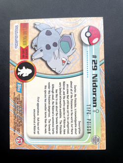 Nidoran F #29 Topps TV Animation Edition Blue Label Pokemon Card LP - Image 2