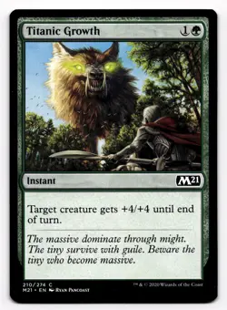 MTG Titanic Growth 210/274 M21 2021 Core Set Common Magic the Gathering - Image 1