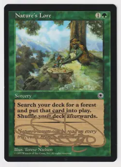 Gold Signed Nature's Lore HP Portal Artist Terese Nielsen 1997 MTG Magic Vintage - Image 1