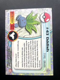 Pokemon 1999 Vintage Topps #43 Oddish Shiny Foil 1st Print Blue Label LP - Image 2