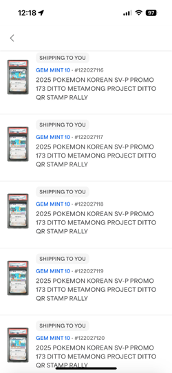DITTO PSA10 2025 POKEMON KOREAN SV-P METAMONG PROJECT PROMO #173 - Image 2