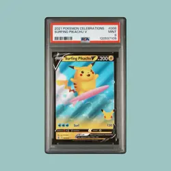 2021 Pokemon Celebrations Surfing Pikachu v #008 TC PSA Mint 9 - Image 1