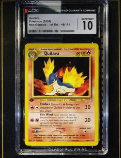 2000 Pokemon NEO GENESIS 1ST EDITION QUILAVA 46/111 CGC 10 - Image 1