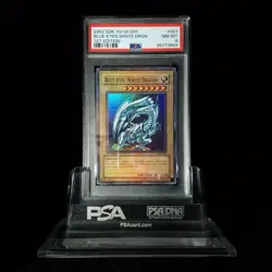 💎 PSA 8 Yugioh FOIL BLEED Blue-eyes White Dragon 1st Ed SDK-001 Starter LOB 💎 - Image 1