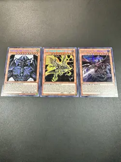 YUGIOH Obelisk Slifer Ra TN19-EN007 EN008 EN009 Prismatic NM God Set - Image 1