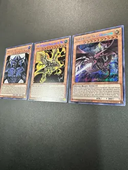 YUGIOH Obelisk Slifer Ra TN19-EN007 EN008 EN009 Prismatic NM God Set - Image 2