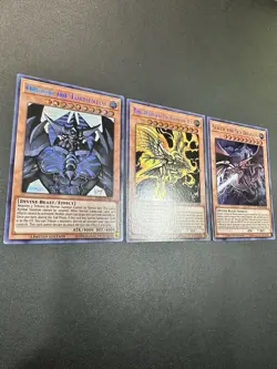 YUGIOH Obelisk Slifer Ra TN19-EN007 EN008 EN009 Prismatic NM God Set - Image 3