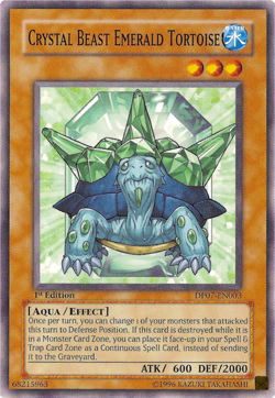 Crystal Beast Emerald Tortoise FOTB-EN003 or DP07-EN003 Near Mint Common YuGiOh! - Image 1