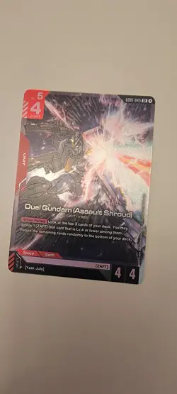 GUNDAM CARD GAME DUEL GUNDAM (ASSAULT SHROUD) GD01-045 LR FOIL ENGLISH NEWTYPE - Image 1