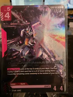 GUNDAM CARD GAME DUEL GUNDAM (ASSAULT SHROUD) GD01-045 LR FOIL ENGLISH NEWTYPE - Image 1