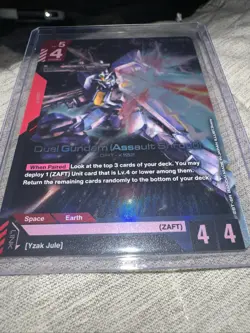 GUNDAM CARD GAME DUEL GUNDAM (ASSAULT SHROUD) GD01-045 LR FOIL ENGLISH NEWTYPE - Image 3