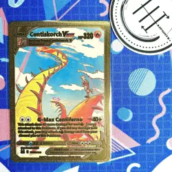 Pokemon Centiskorch VMax Gold Foil Holo Textured Fan Art Card Nintendo - Image 1