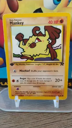 MANKEY Team Rocket POKEMON Non-Holo 2000 1st Edition Trading Card 61/82 - Image 1