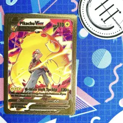 Pokemon Pikachu VMax Gold Foil Holo Textured Fan Art Card Nintendo - Image 1