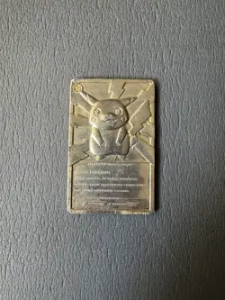 Pokemon PIKACHU Trading Card Bar - 23K Gold Plated - 1999 Hard Case - Image 3