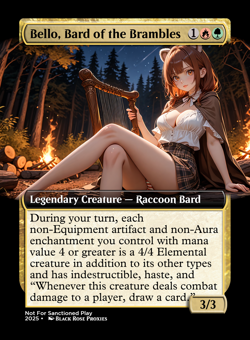 Bello, Bard of the Brambles - Various Styles - MTG Anime Custom - Playtest - Image 1