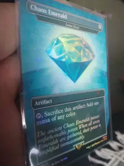 Magic the gathering sonic Secret Lair Chaos Emerald foil blue Cyan 7036 - Image 1