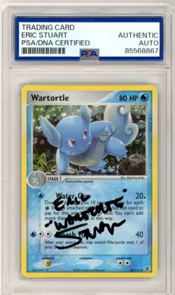 PSA Eric Stuart Signed Wartortle 50/112 Firered & Leafgreen Holo Pokemon TCG - Image 1
