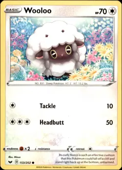Pokemon - 2X Wooloo (153) #153/202 - SWSH01: Sword & Shield Base Set Common - Image 1