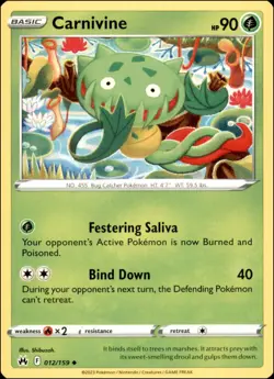Pokemon - 2X Carnivine #012/159 - Crown Zenith Uncommon - Image 1